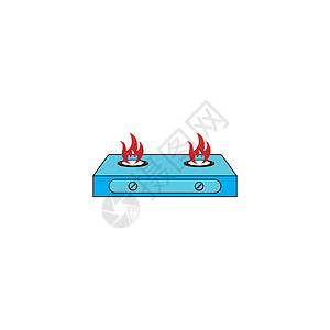 煤气炉灶图标烧伤器具丙烷活力滚刀厨具食物冒险插图火焰图片