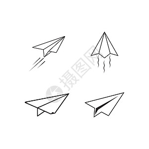 纸张平面图标翅膀航班自由标识邮件插图电子邮件互联网商业折纸图片