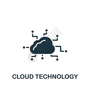 0基础云层技术图标 单色简单工业4 0模板 网络设计和信息资料图的图标设计图片