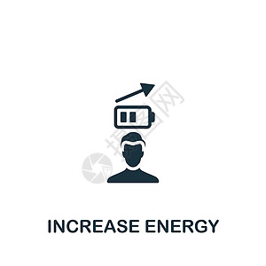 增加能源图标 单色简单健康生活方式图标 用于模板 网络设计和信息资料图等功能图片