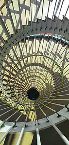大理石螺旋楼梯的顶端视图花岗岩圆圈网络房子历史艺术插图安全金属建造图片