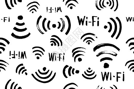 Wi-Fi 图标矢量无缝模式图片