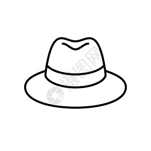 经典的巴拿马帽图标 复古巴拿马帽图标 矢量图图片
