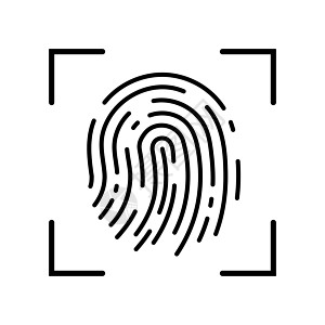 指纹识别概念 指纹图标 黑色指纹图标插图拇指手指扫描器警察犯罪授权隐私白色刑事图片