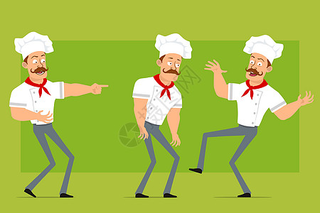餐厨师男装饰品组快乐食物男人菜肴面包师男性厨房工作帽子手势图片