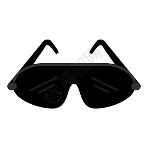 安全黑色护目镜 运动护目镜 白色背景上的矢量图 防恶劣天气 风雪的安全眼镜图片
