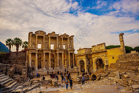 古城埃菲苏斯的摄氏图书馆 大多数参观了土耳其的古城古董雕塑火鸡地标建筑学历史历史性纪念碑遗产寺庙图片