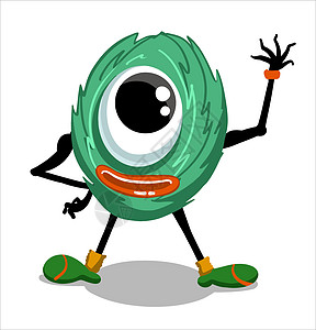 一个绿色的独眼怪物 角色是虚构的图片