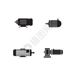 电动发动机图标黑色马达燃料技术车辆电磁插图齿轮力量工业图片
