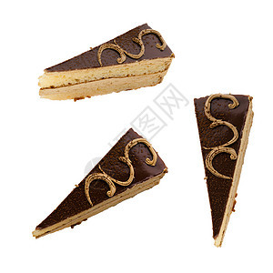甜点 糕饼 一块白背景的海绵蛋糕可可派对巧克力小吃糖果奶油水果饼干面包美食图片
