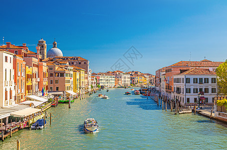 威尼斯市风景与大运河水道航行建筑学地标运河旅游缆车建筑码头城市观光图片