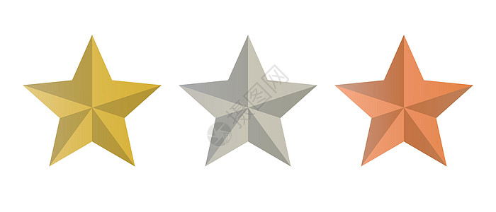 光滑三星图标 矢量 黄金的溢价插图情绪设计颁奖金牌质量徽章金属计分金子星形图片