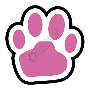 粉红爪印章 关于动物的矢量图片