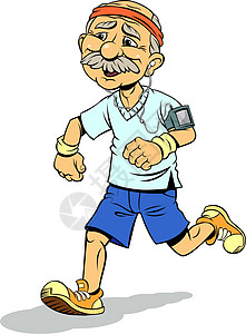 跑步的老头子图片