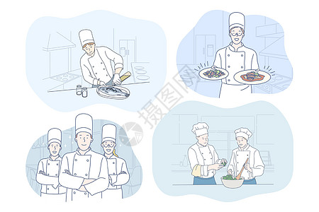 烹饪 厨师 餐厅 食谱 食物概念图片