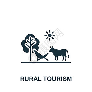 农村旅游图标 单色简单旅行图标 用于模板 网络设计和信息资料图图片