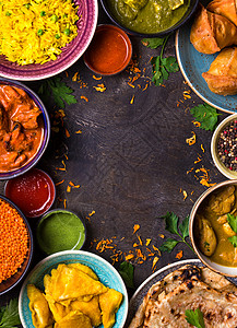 各种印度食品餐厅午餐博客香料乡村蔬菜自助餐框架盘子街道图片