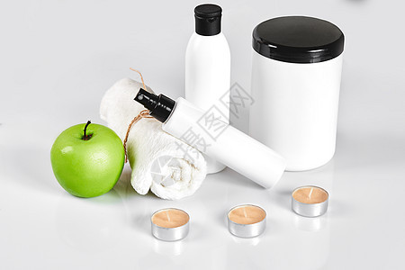 天然的温泉美容处理清洗产品 白底苹果为苹果肥皂保健护理治疗芳香新娘皮肤绒布美丽疗法图片