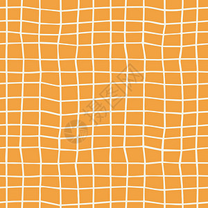 橙色格子矢量模式 手画桌布纹理图片