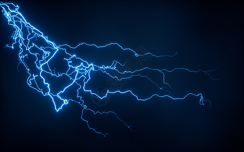 蓝闪电 深底 3D感应耀斑暴雨电气电压力量危险灾难风暴闪光霹雳图片