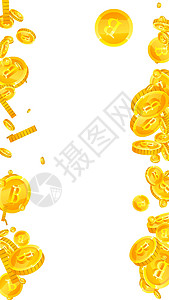 泰铢硬币掉落 华丽散落的泰铢硬币 泰国钱 令人陶醉的头奖 财富或成功的概念 矢量图图片
