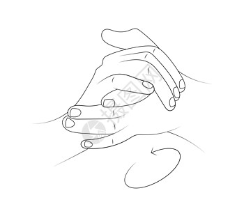 个人卫生勒拔双手矢量素描图插图设计图片