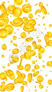 欧盟欧元硬币下降 原始分散的欧元硬币 欧洲的钱 不可磨灭的大奖 财富或成功的概念 矢量图图片