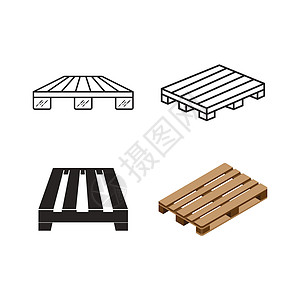 木木托盘图标木材商业货运出口商品建筑学木头托盘货物送货图片