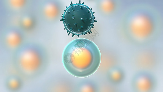 免疫媒介疾病中的淋巴细胞扩散 单位 千兆赫3d显微镜微生物学生物学绘画生活医疗渲染白色科学图片