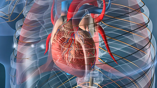 心跳和神经系统静脉蓝色节律韵律心血管细胞科学承包运动插图图片