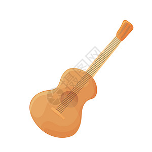 音响吉他矢量被孤立 白色的卡通吉他图标图片