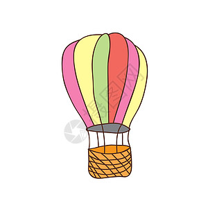 热空气气球 卡通空气气球的孤立图标图片