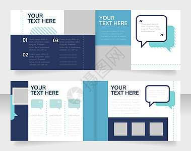 社会媒体双面宣传工具双版小册子模板设计图片