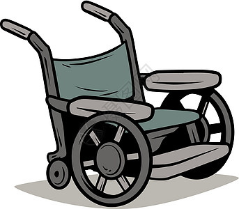 卡通金属金属轮椅矢量图标图片