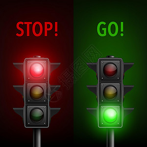 矢量 3d 逼真详细道路交通灯图标集隔离 安全规则概念 设计模板 红绿灯 用红灯和黄灯打开交通灯 交通灯概念横幅城市插图黄色信号图片