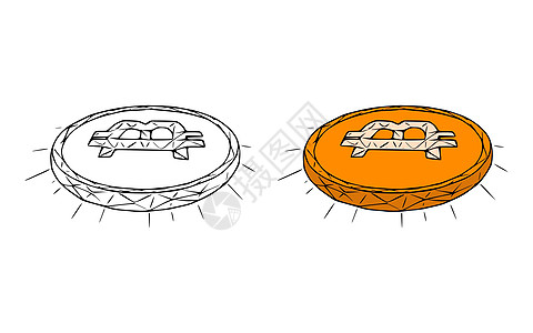 Bittcoin 硬币涂面图标 在白背景上孤立交换货币字形矿业涂鸦金融电子黑色市场商业图片