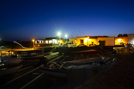 林诺萨老码头的夜景房子火山结构远洋假期旅游旅行建筑村庄建筑学图片