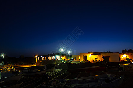 林诺萨老码头的夜景假期火山村庄房子远洋建筑学旅游建筑结构旅行图片