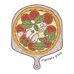 Marinara披萨 草图插图图片