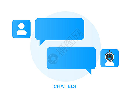 Chatbot 图标概念 聊天bot或Shadbot 网站或移动应用程序的机器人虚拟协助讲话短信网络智力用户信使技术社会界面顾客图片