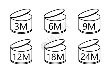 打开图标集后的时间段 化妆品或其他 矢量图标图片