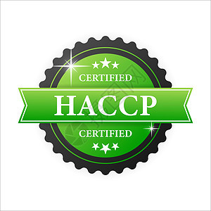 HACCP 认证绿色橡皮戳与白色背景上的绿色橡胶 现实的对象 矢量图图片