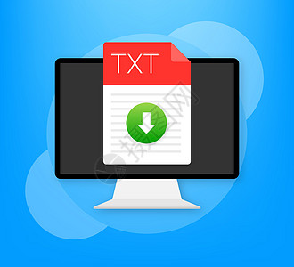 TXT 文件图标 电子表格文档类型 现代平面设计图形插图 矢量 TXT 图标数据笔记电脑文件夹文件名标签格式互联网下载办公室图片