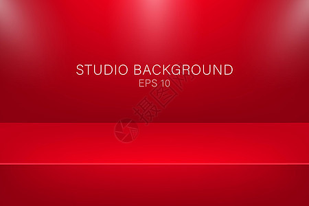 现代演播室背景 为任何目的设计得非常好 矢量红色抽象背景 3D矢量说明图片