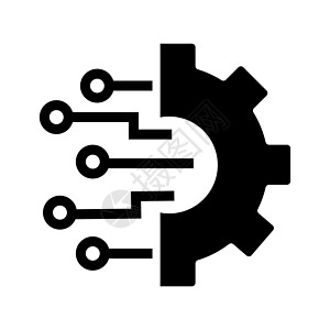 齿轮智能 ai 图标 用于在白色背景下隔离的网页设计的齿轮智能 ai 矢量图标的简单说明插图技术加工网络电路开发商基础设施代码电图片