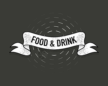 食品标签以古代风格的食品和饮料 横向矢量 旧式 复古设计 海报设计模板插画