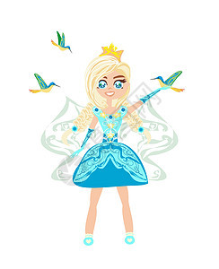 可爱的童话公主 - 孤立插图图片
