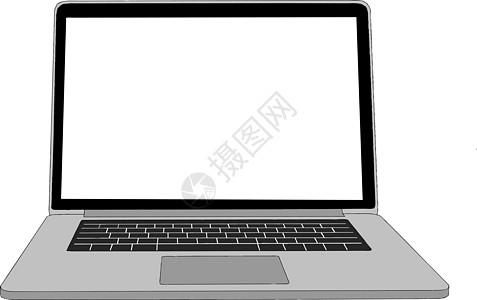 现实的笔记本电脑倾斜 90 度隔离在白色背景上 空屏幕的电脑笔记本 现代移动计算机上的空白副本空间图片