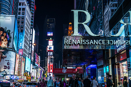 纽约时报广场夜景TIMESQUARE电脑街景标牌建筑时代男人市中心建筑群景观景点图片