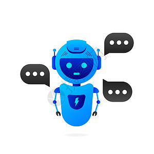 Chatbot 图标概念 聊天bot或Shadbot 网站或移动应用程序的机器人虚拟协助 矢量插图顾客短信智力演讲互联网讲话技术图片